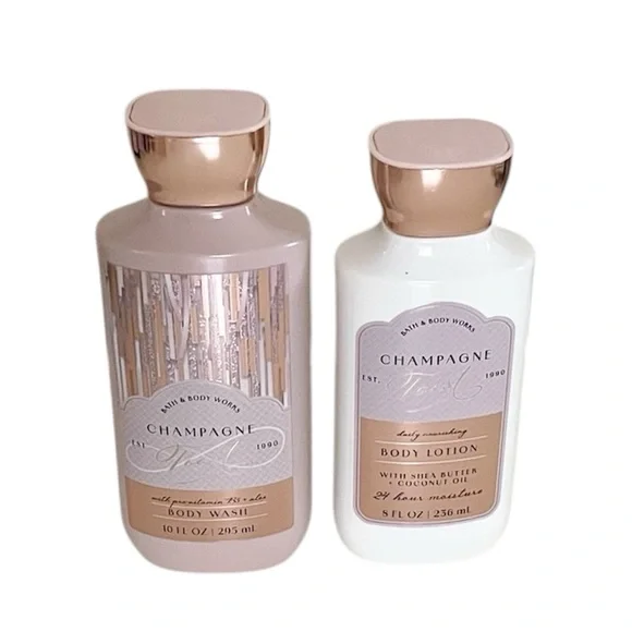 Bath & Body Works Champagne Toast Body Wash & Lotion Full Size Set with Tote - Picture 3 of 11